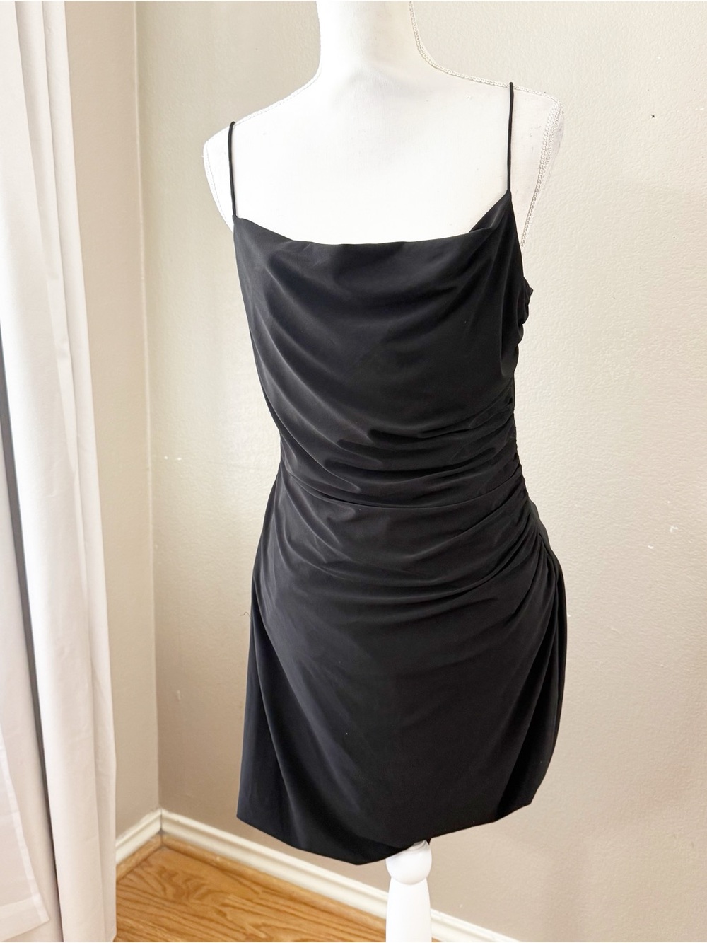 Lauren Ralph Lauren Black Draped Cowl Mini Dress size 12